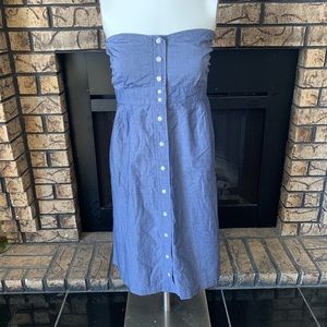 J. Crew Chambray button down strapless dress